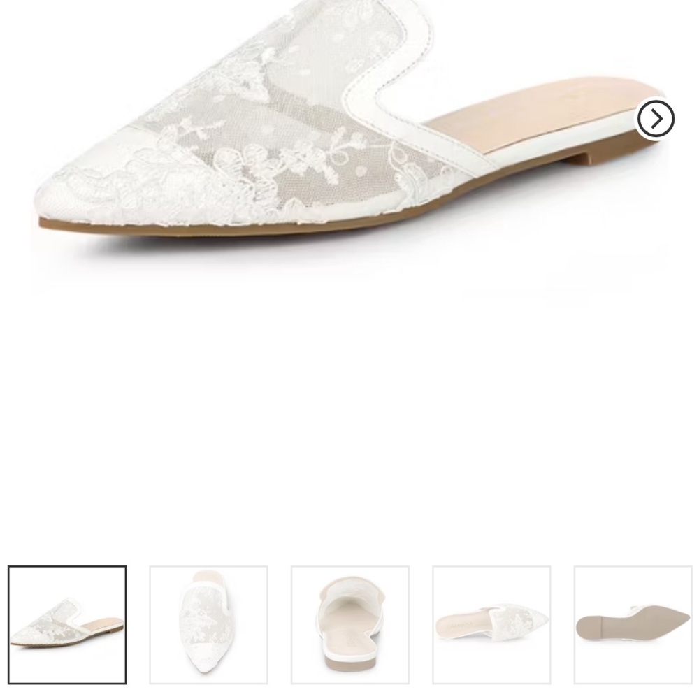 Allegra K White Lace Mules